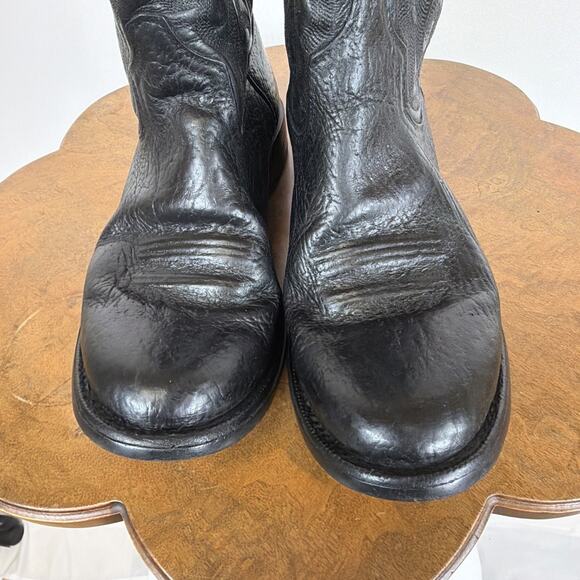 Ariat Black Pebbled Leather Western Boots Round Toe Tonal Stitching Men\'s 8.5 main image 10
